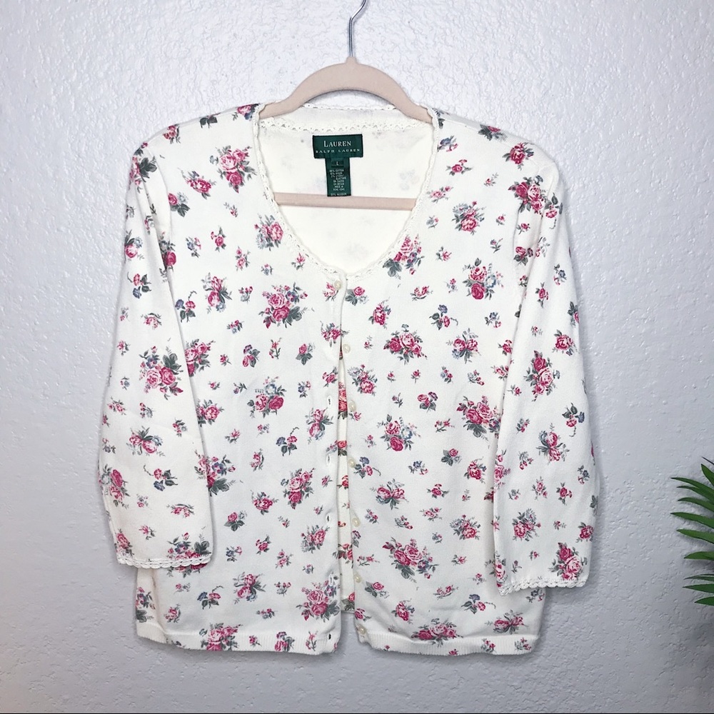 Lauren Ralph Lauren Vintage Floral Tank and Cardi